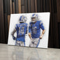 Jared Goff & Amon-Ra St. Brown Canvas Art – Detroit Lions Wall Decor