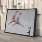 Michael Jordan Banksy Balloon Girl Canvas Art - NBA Street Art Decor
