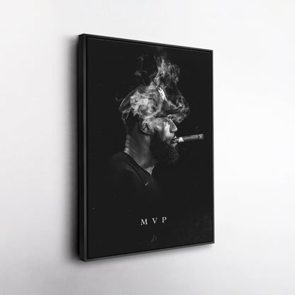 LeBron James Canvas Art – Cigar Lakers Wall Decor