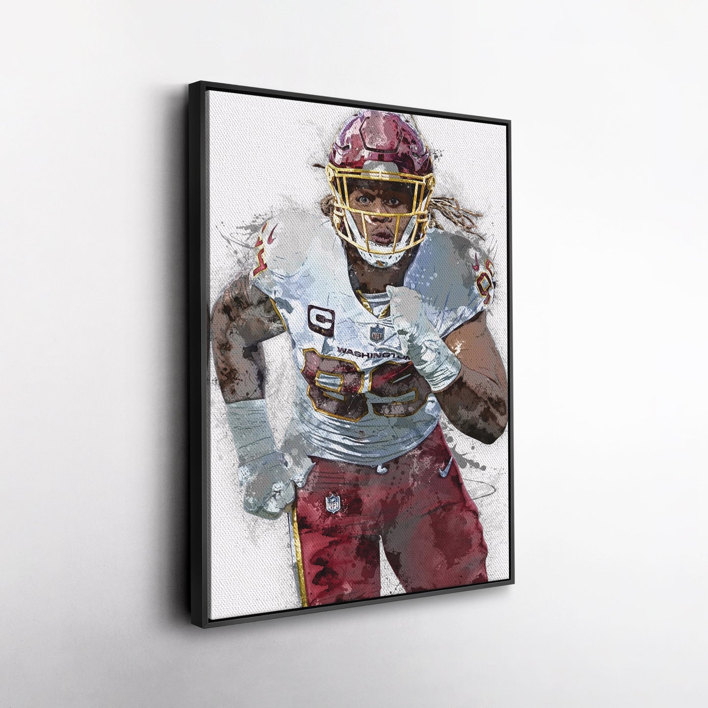 Chase Young Canvas Art – Washington Commanders Wall Decor