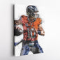 Bo Nix Canvas Art – Denver Broncos Wall Decor