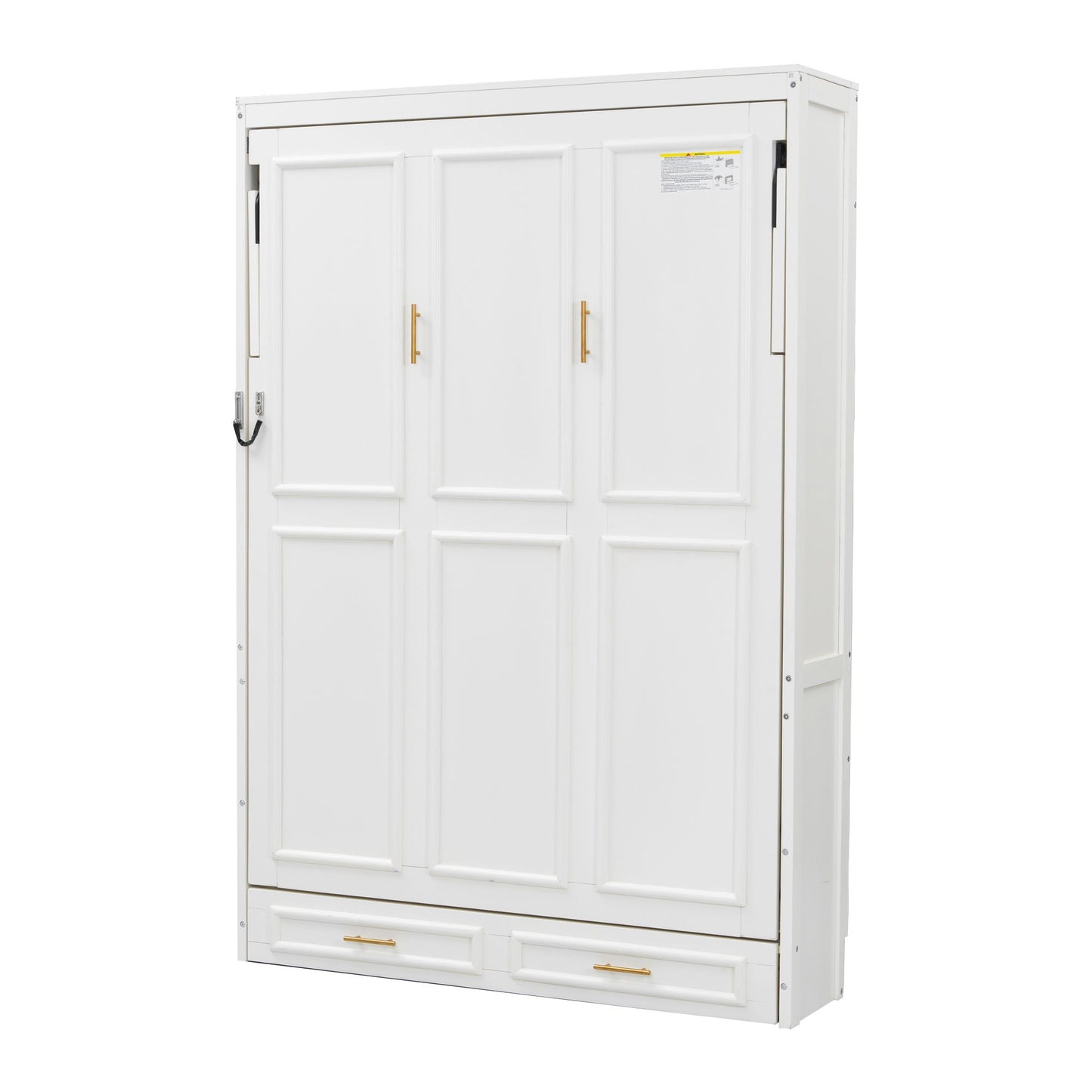 Full Murphy Bed with 2 Drawers - Beige