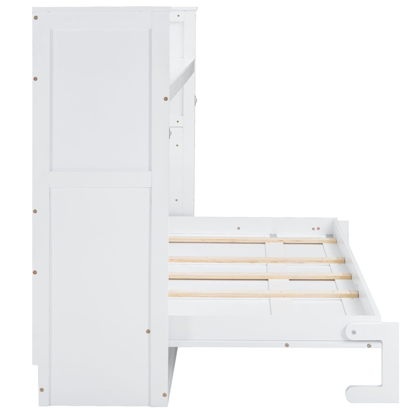Murphy Bed with Desk, LED Light & USB Charging Station
