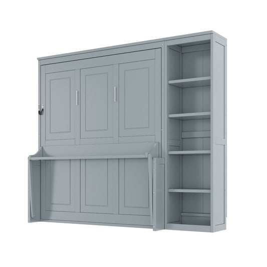 Reinforced Murphy Bed with Desk & Bookshelf