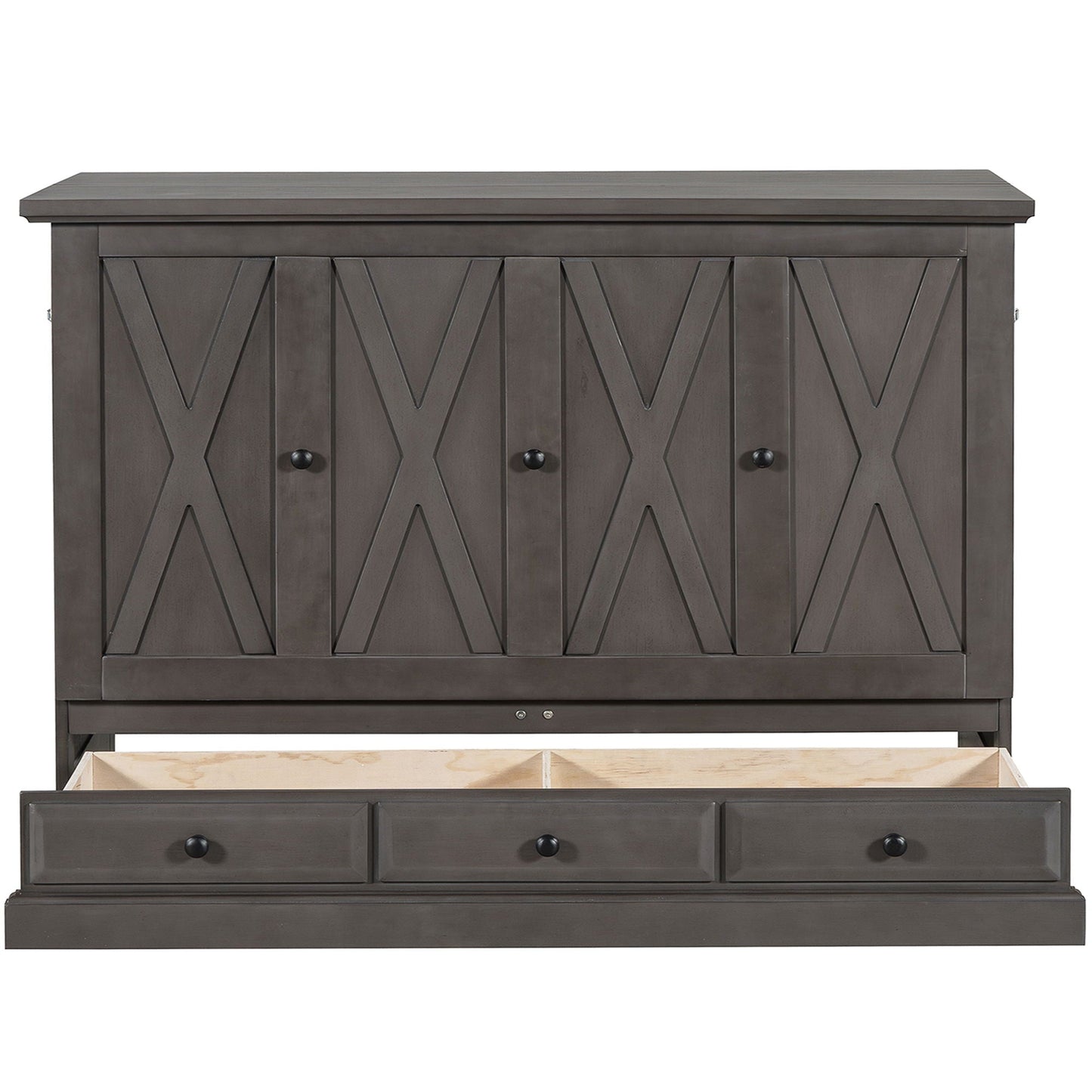 Murphy Cabinet Bed with Charging Station & Storage Drawer