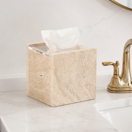 Kalen Travertine Tissue Box