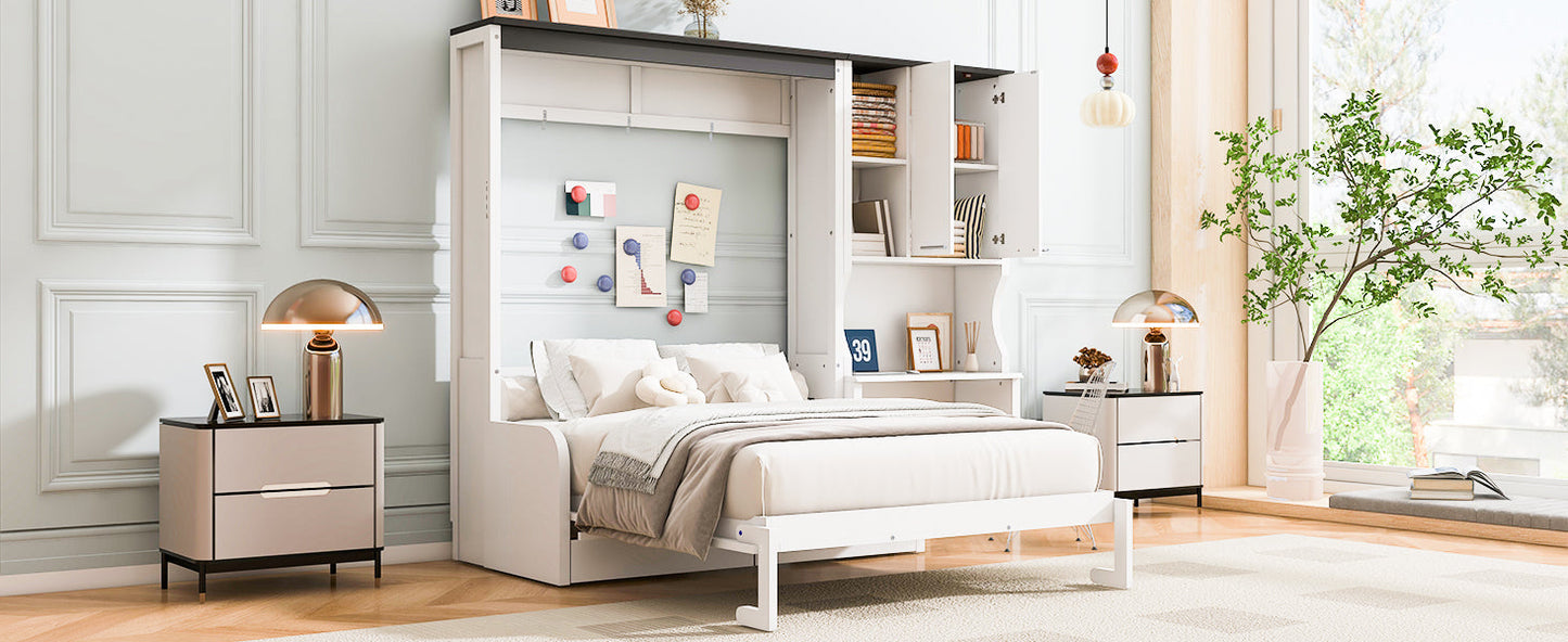 Murphy Bed with Sofa, Desk & Storage Cabinet