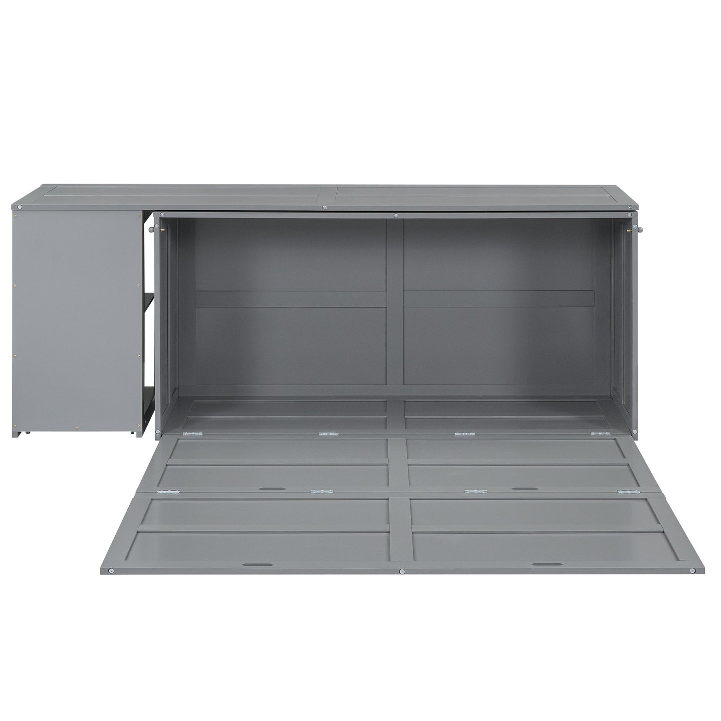 Queen Murphy Bed with Rotating Desk - Gray