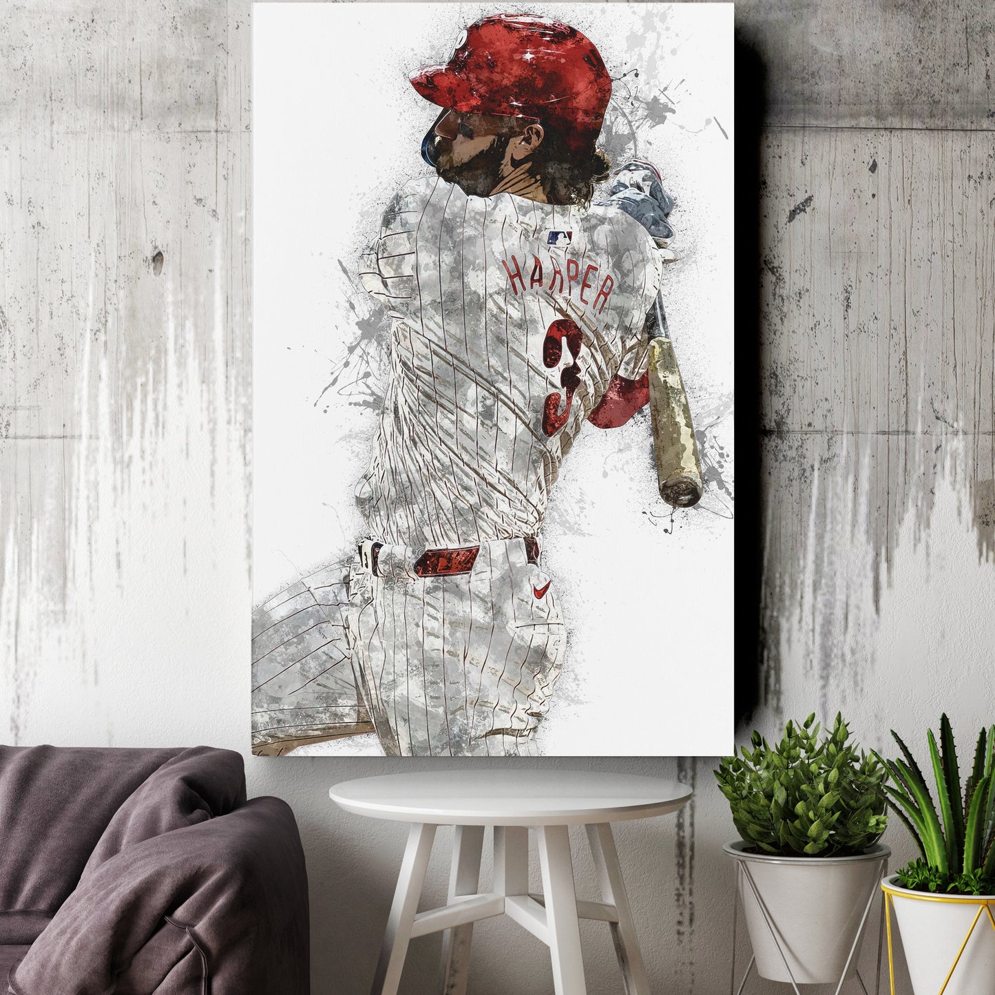 Bryce Harper Canvas Art – Philadelphia Phillies Wall Decor