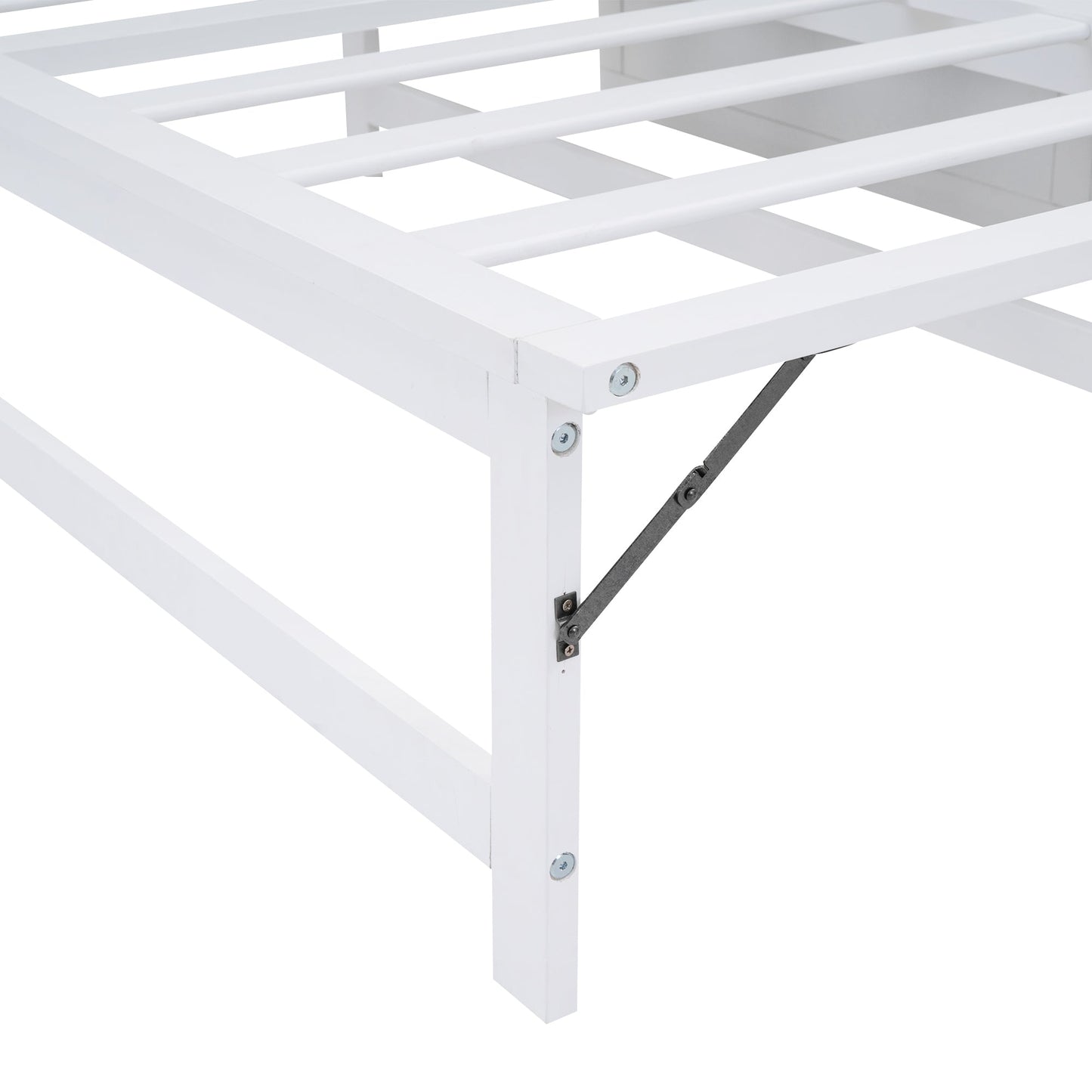 Queen Murphy Bed with Charging Station & Shelf - White