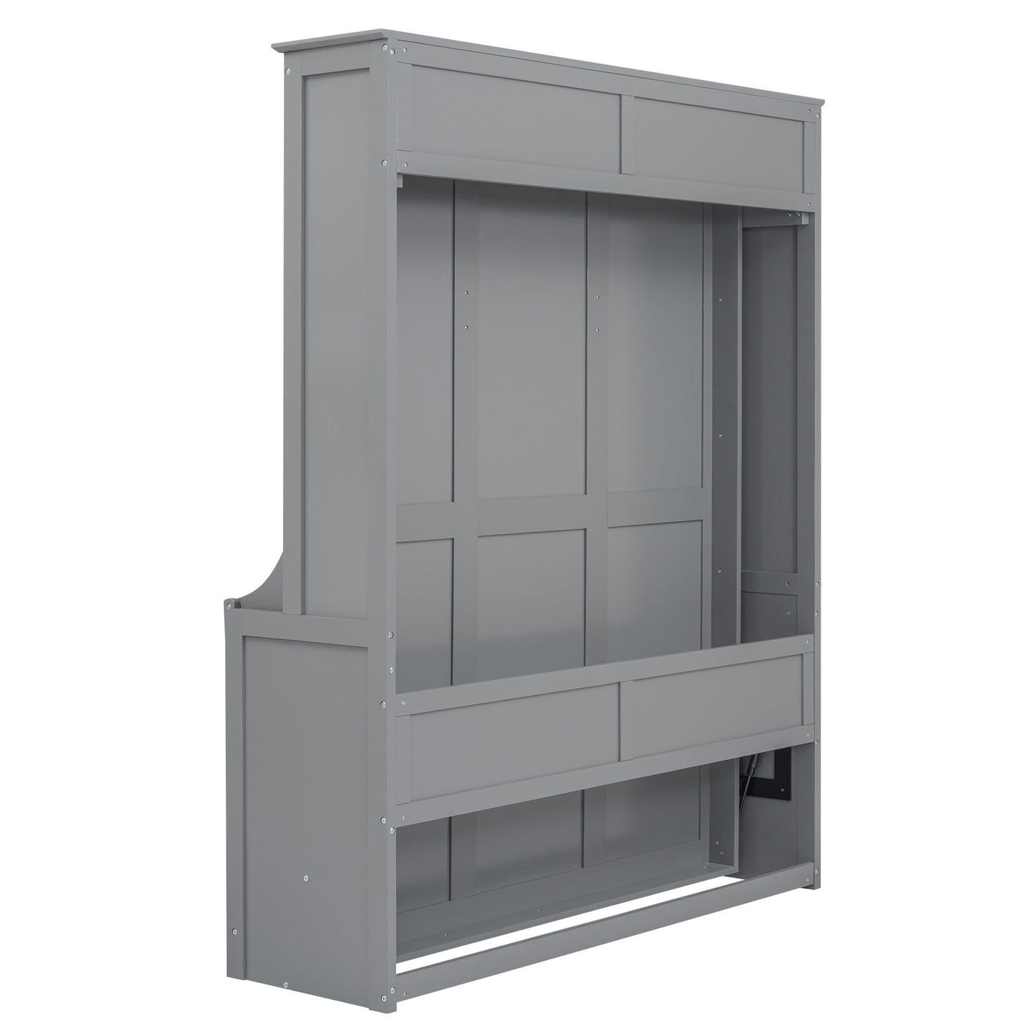 Queen Murphy Bed with Shelf - Gray