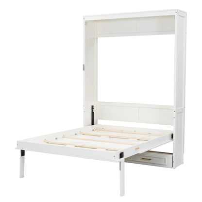 Full Murphy Bed with 2 Drawers - Beige