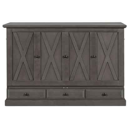 Murphy Cabinet Bed with Charging Station & Storage Drawer