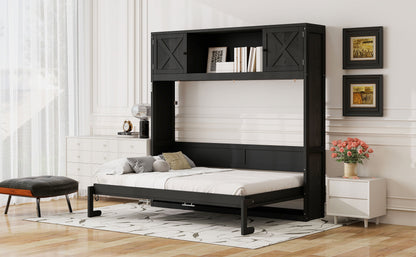 Full Murphy Bed with Storage Cabinets