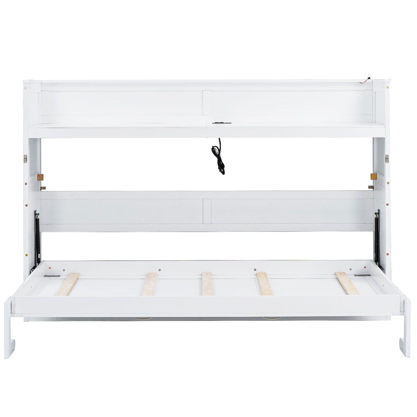 Murphy Bed with Desk, LED Light & USB Charging Station
