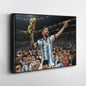 Lionel Messi World Cup Celebration Canvas Art - Soccer Wall Decor Poster