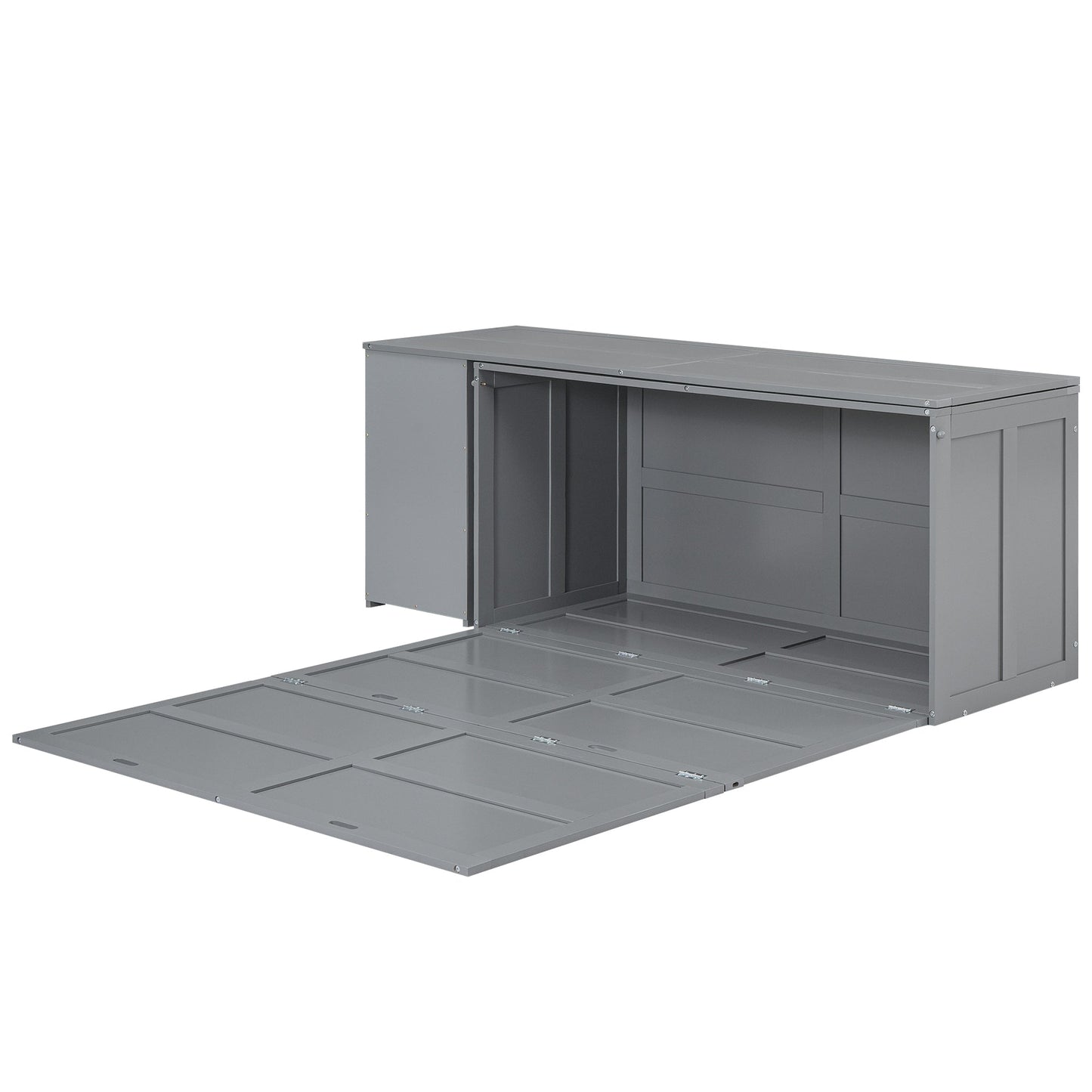 Queen Murphy Bed with Rotating Desk - Gray