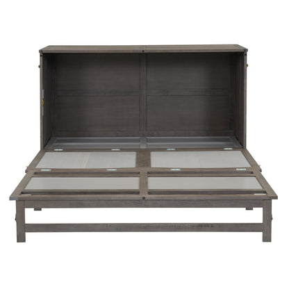 Queen Murphy Bed with Charging Station - Antique Grey