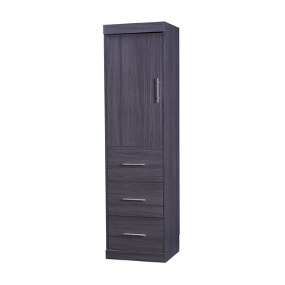 Full Murphy Bed with Wardrobe & Drawers - Gray