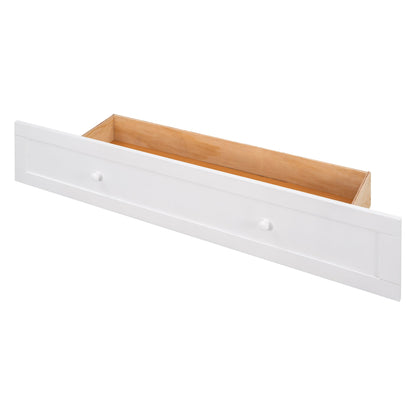 Queen Mobile Murphy Bed with Drawer & Side Shelves - White