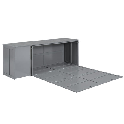 Queen Murphy Bed with Rotating Desk - Gray