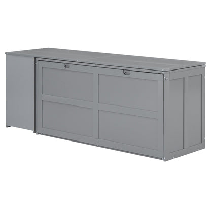 Queen Murphy Bed with Rotating Desk - Gray