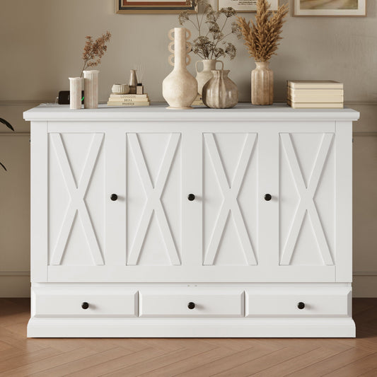 Farmhouse Solid Pine Murphy Cabinet Bed