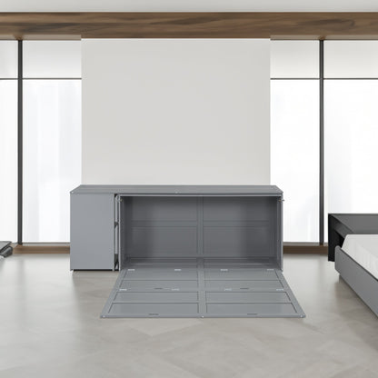 Queen Murphy Bed with Rotating Desk - Gray