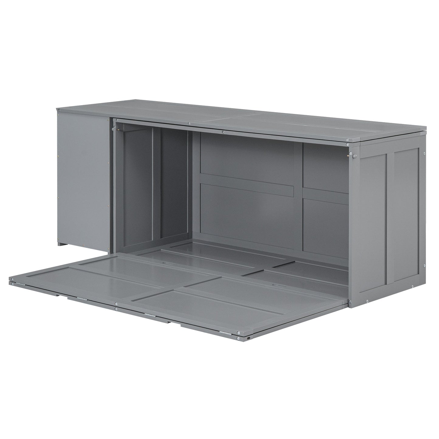 Queen Murphy Bed with Rotating Desk - Gray
