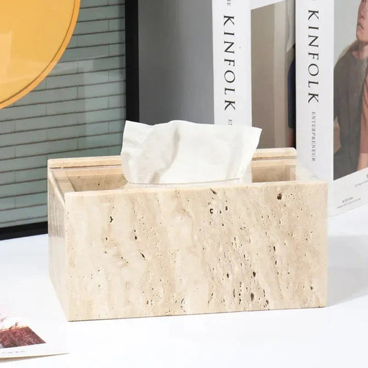 Kalen Travertine Tissue Box