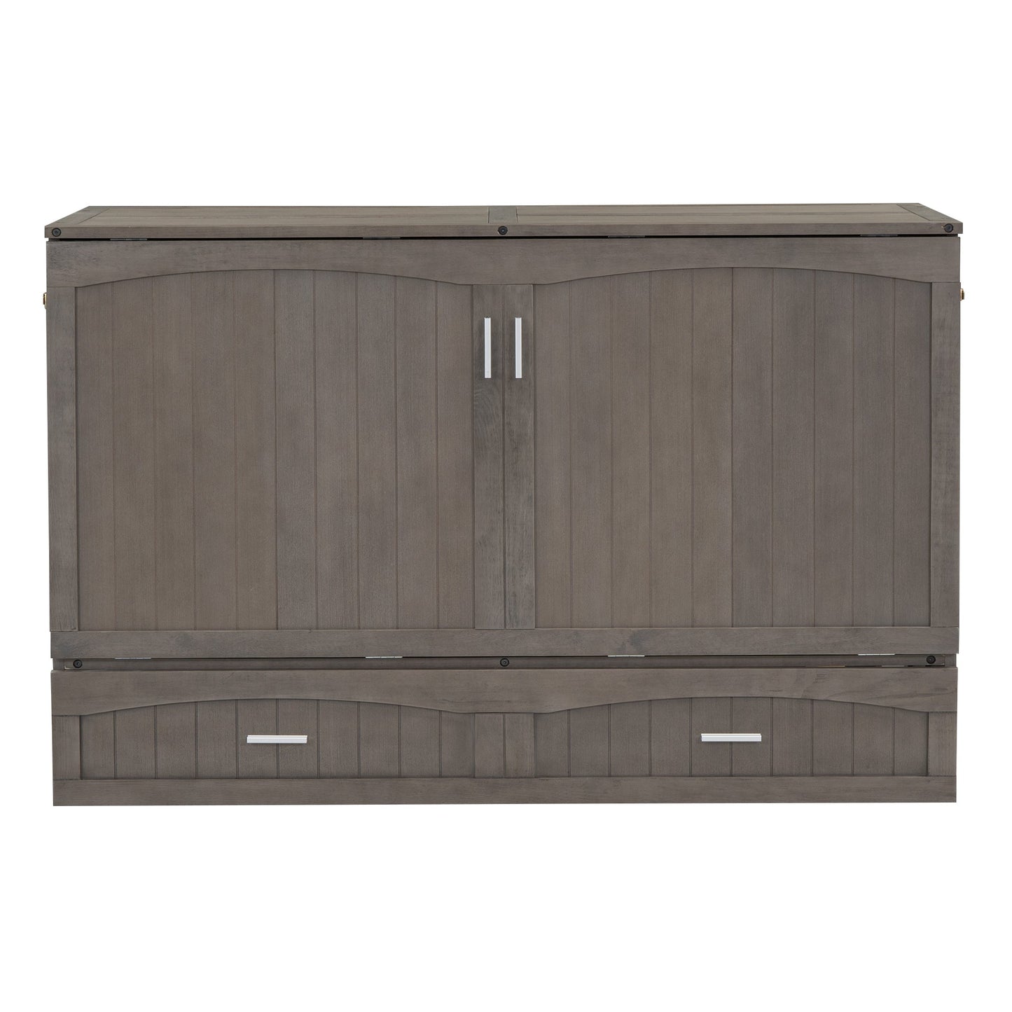 Queen Murphy Bed with Charging Station - Antique Grey