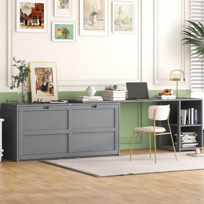 Queen Murphy Bed with Rotating Desk - Gray
