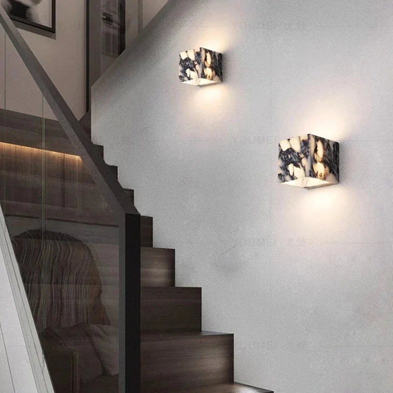 Xavis Up & Down Marble Wall Lamp