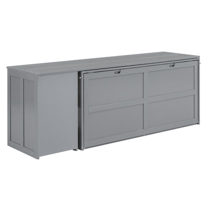 Queen Murphy Bed with Rotating Desk - Gray
