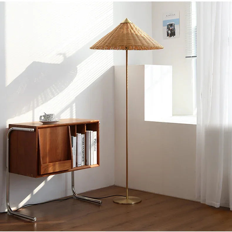 Ashen Rattan Floor Lamp