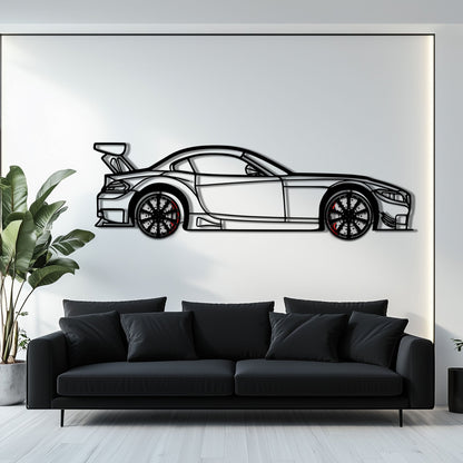 BMW Z4 E89 Metal Car Wall Art with Rotating Wheels - Modern Roadster Silhouette Decor - Interactive Automotive Wall Art - KAFMEKA113