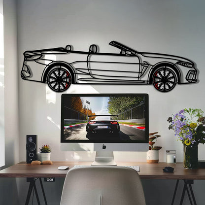 BMW M8 Competition Metal Car Wall Art with Rotating Wheels - M Power Luxury Silhouette - Interactive Automotive Wall Art - KAFMEKA109