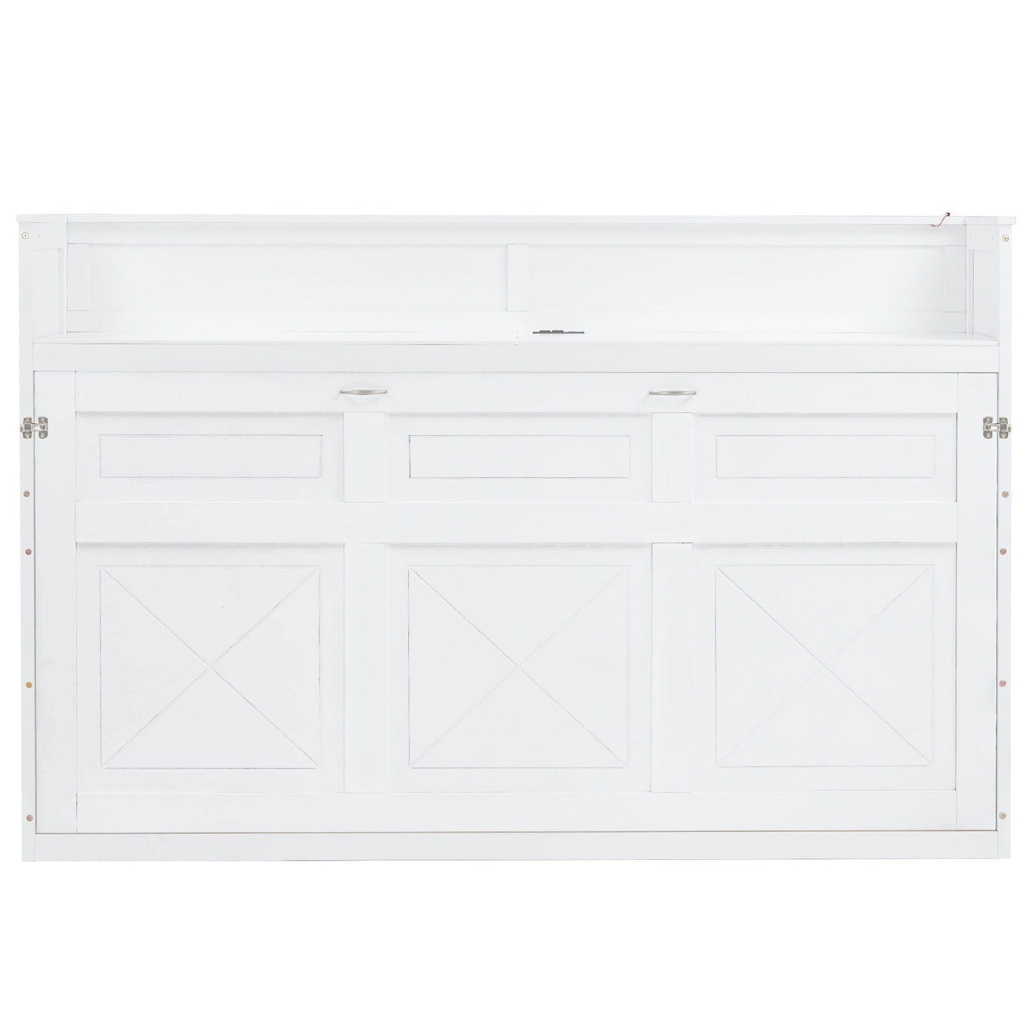 Murphy Bed with Desk, LED Light & USB Charging Station