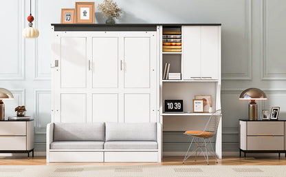 Murphy Bed with Sofa, Desk & Storage Cabinet