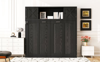 Full Murphy Bed with Storage Cabinets