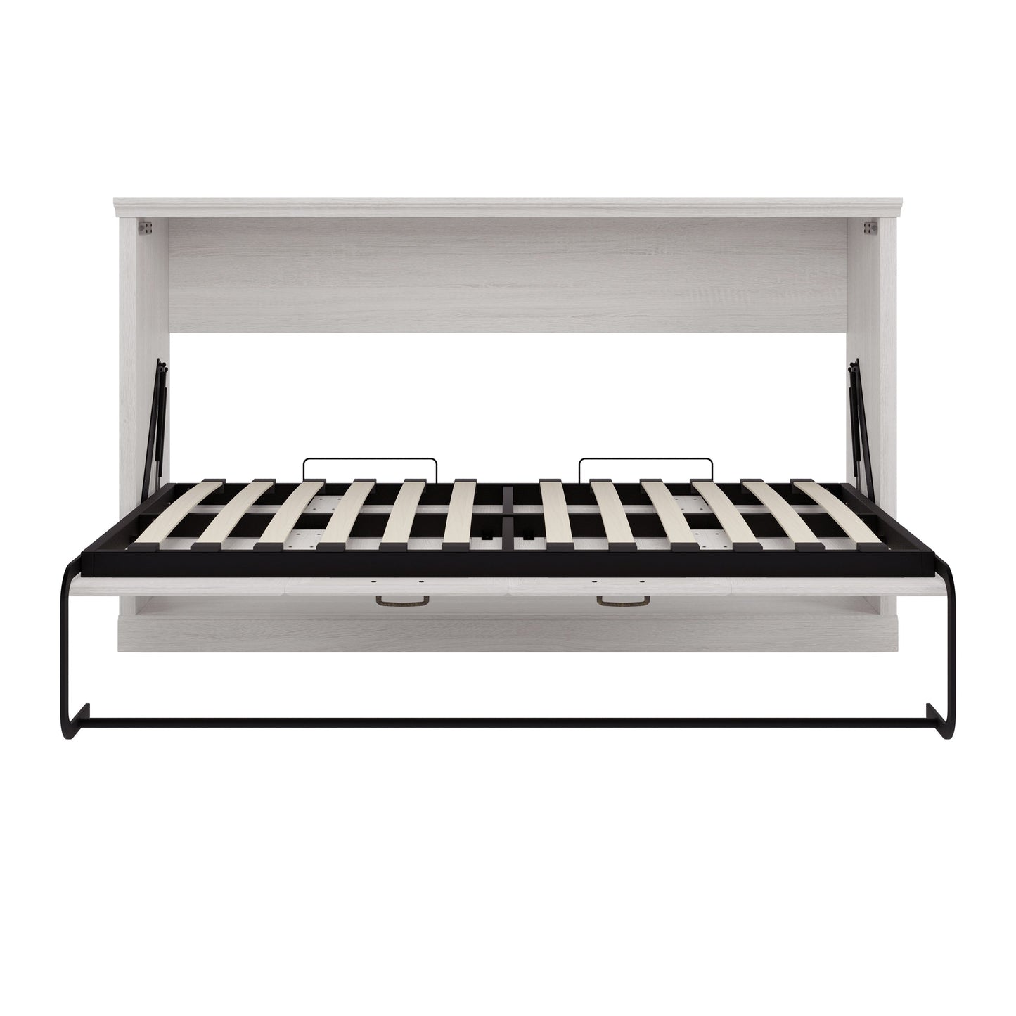Twin Horizontal Murphy Bed - Rustic White
