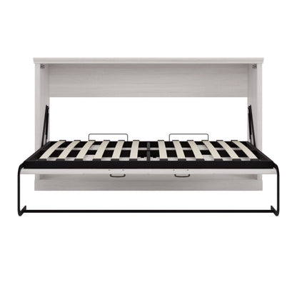Twin Horizontal Murphy Bed - Rustic White