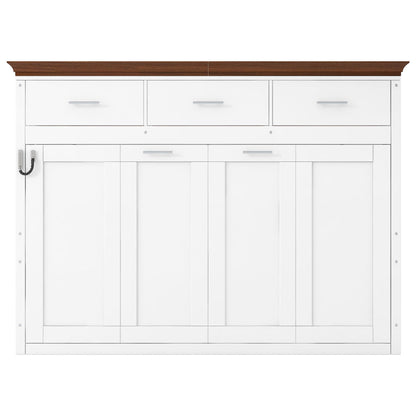 Twin Murphy Bed with 3 Drawers - White
