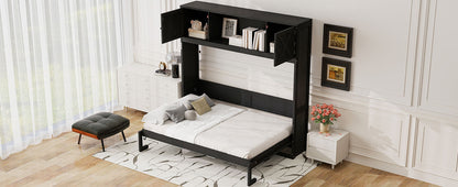Full Murphy Bed with Storage Cabinets