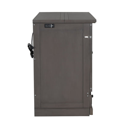 Solid Pine Murphy Cabinet Bed with Charging Station & Storage Drawer