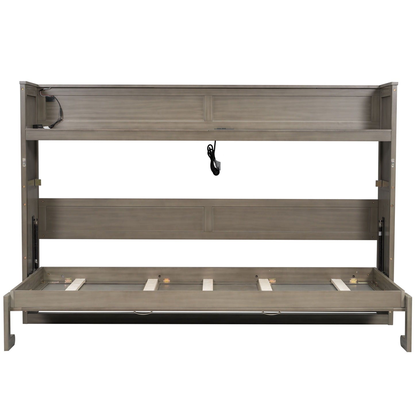 Murphy Bed with Desk, LED Light & USB Charging Station