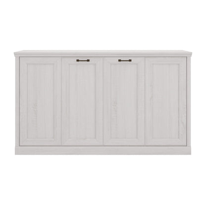 Twin Horizontal Murphy Bed - Rustic White