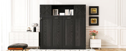 Full Murphy Bed with Storage Cabinets