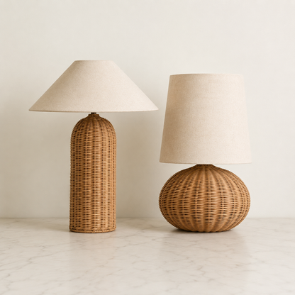 Yukihana Rattan Table Lamp