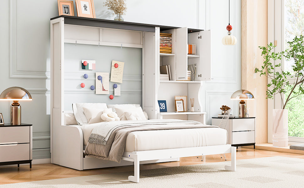 Murphy Bed with Sofa, Desk & Storage Cabinet